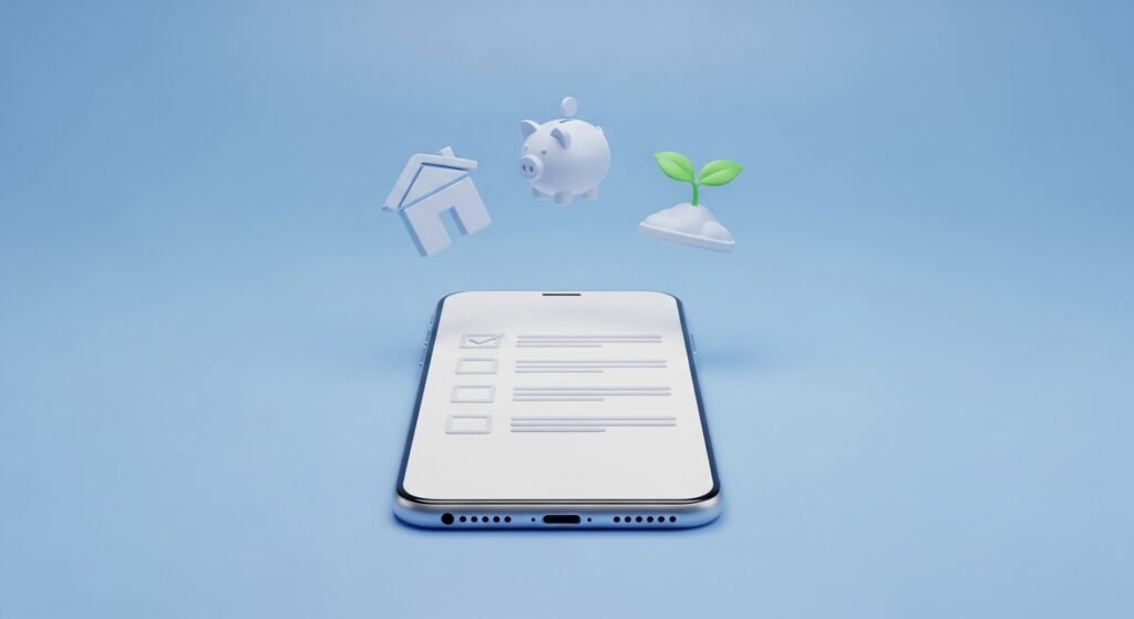 robo-advisor smartphone app concept for automated investing