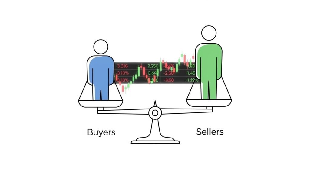 supply and demand concept explaining how stock prices move