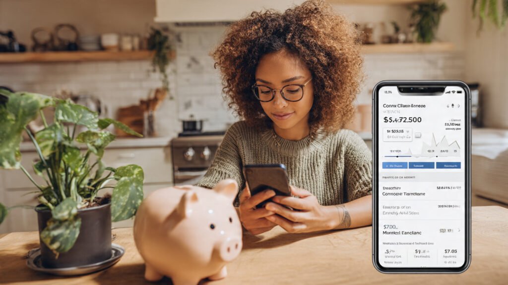 Start Investing in the US? woman saving money using smartphone at home save or invest