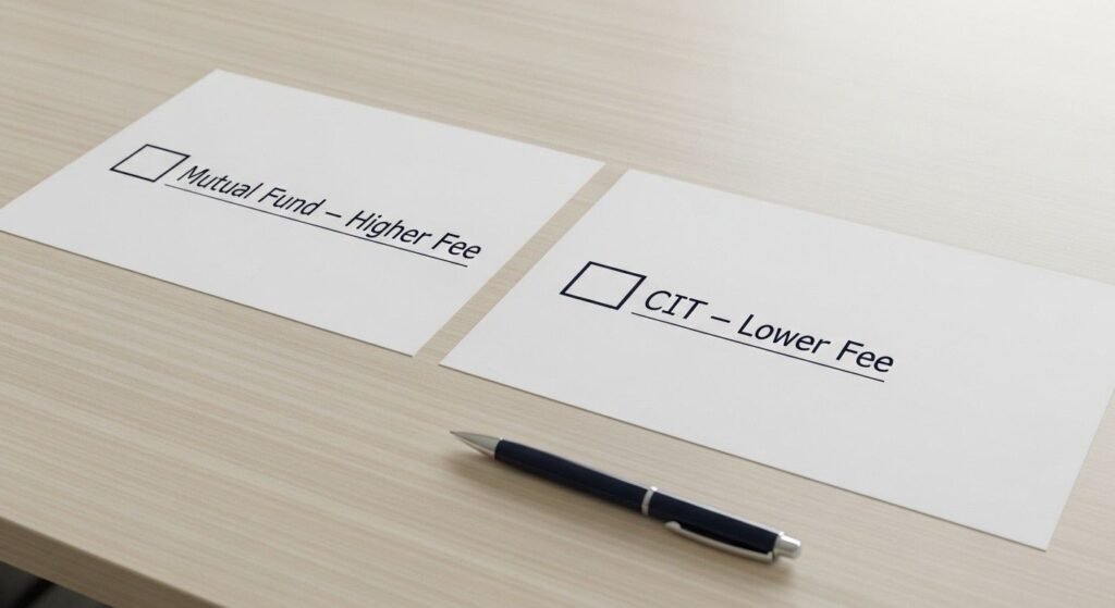 What Is a Collective Investment Trusts? (CITs) Comparison of mutual fund and collective investment trust fee structures on paper