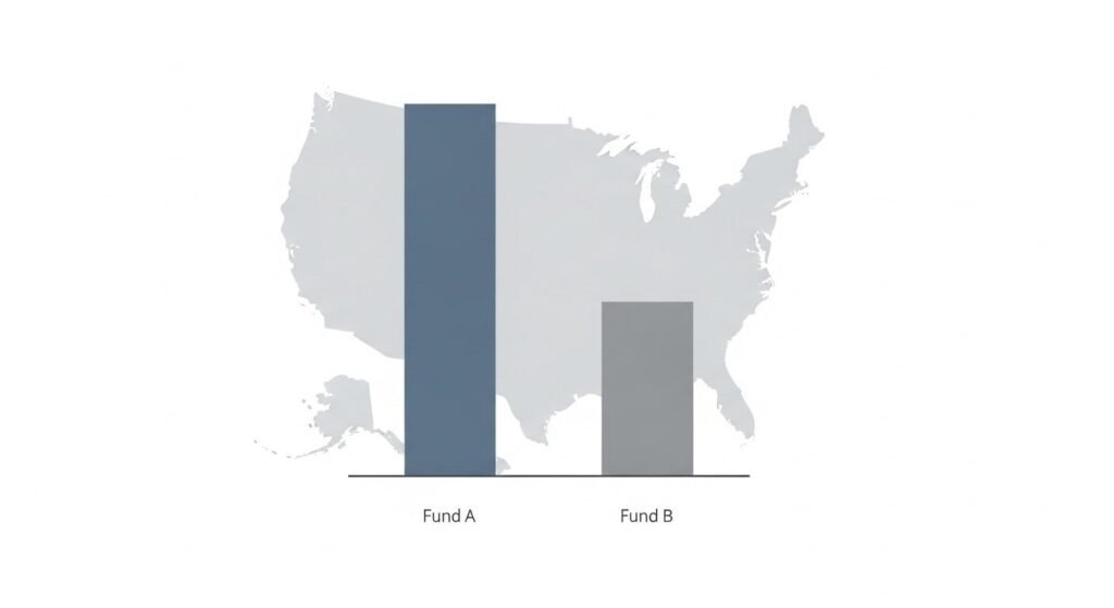 Visual comparison of two ETFs showing potential cost difference