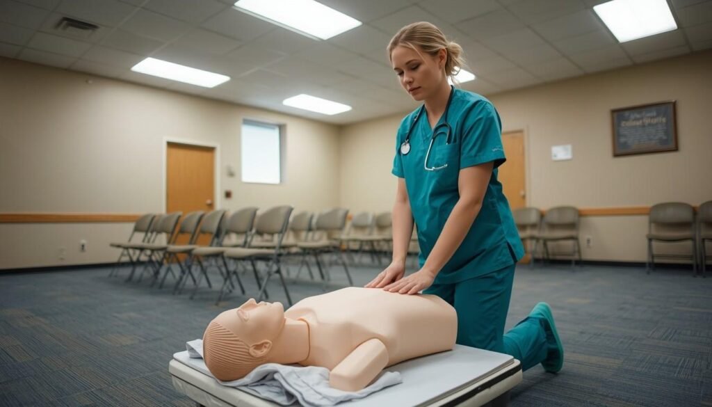 nurse teaching CPR class as a side hustle